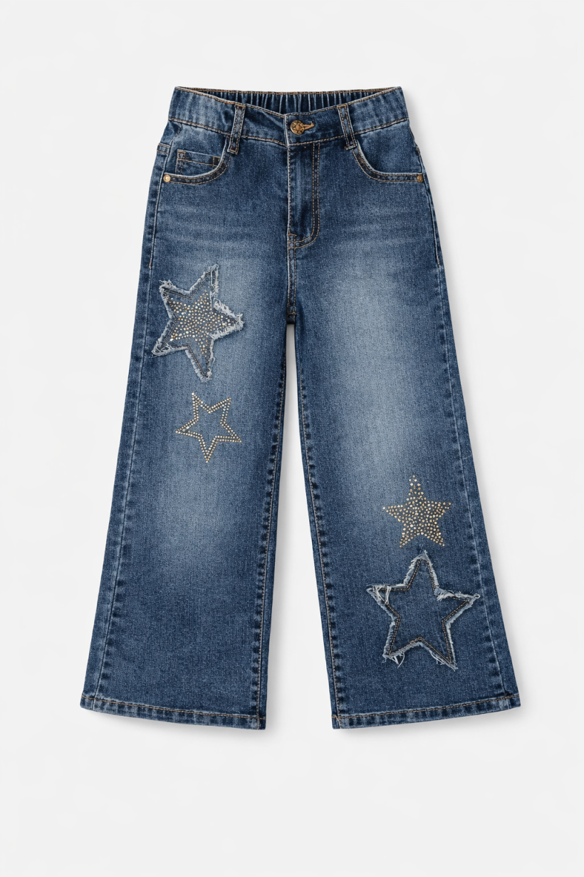 Spodnie jeans GWIAZDKI CYRKONIE PPS-893
