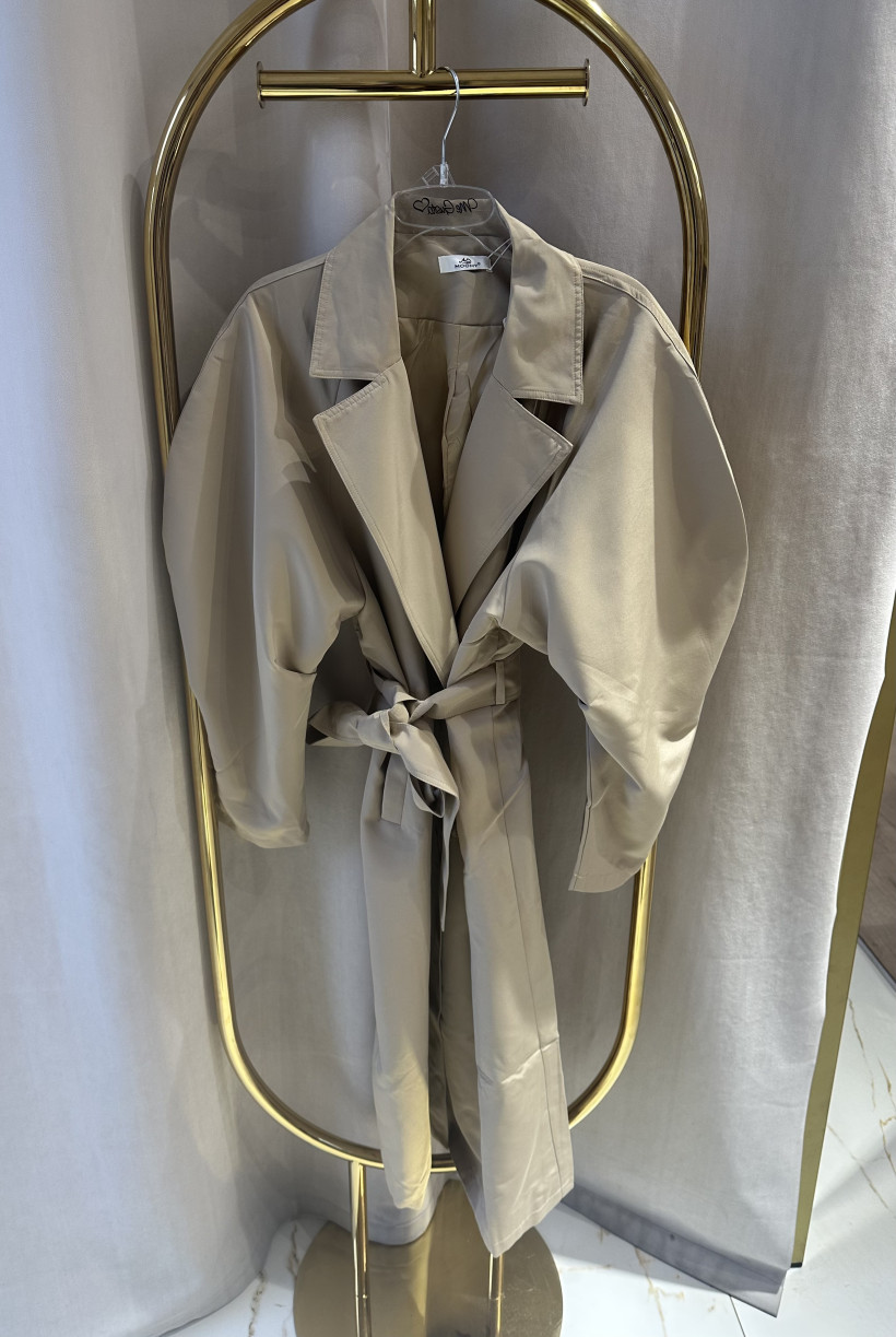 MOCHY TRENCZ DŁUGI KARMEL