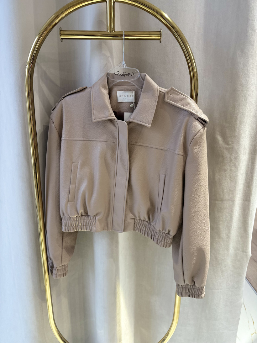 SEM KURTKA ECO SKÓRA CIEPŁY BEŻ