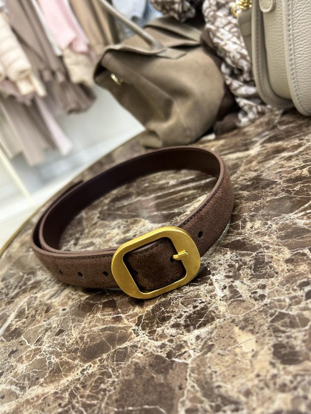 PASEK ZAMSZ CZEKOLADA SZCZOTKOWANE ZŁOTO