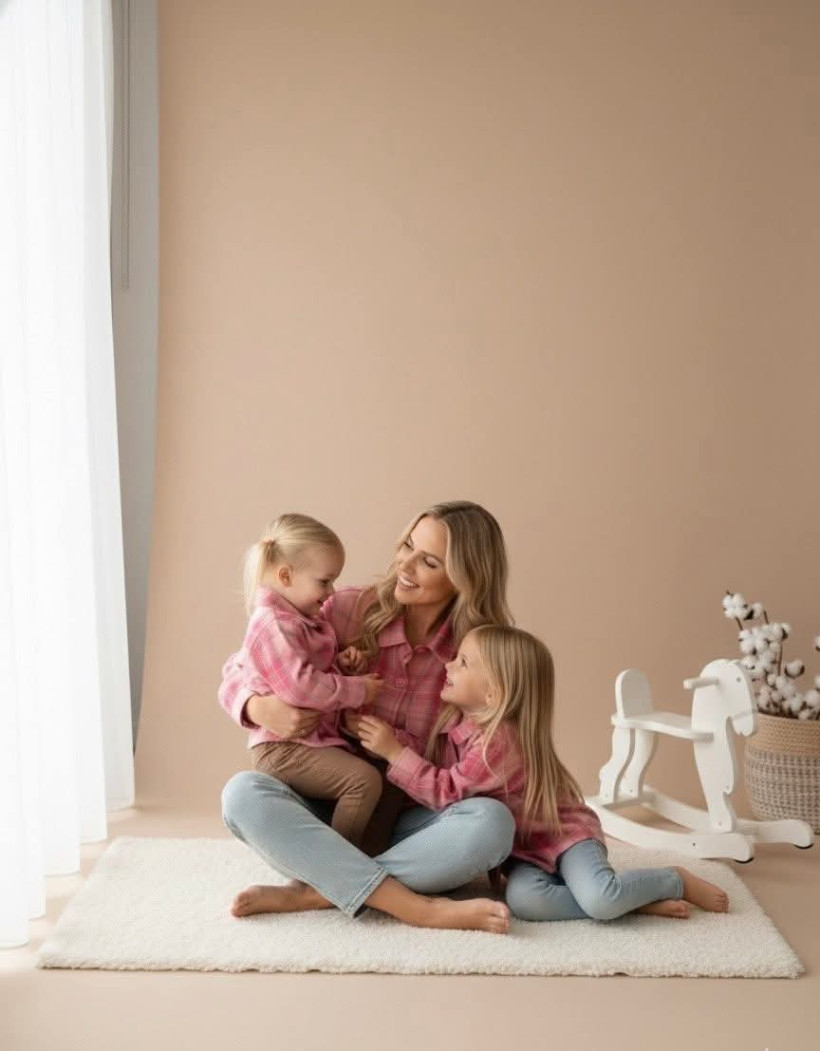 KOSZULA MAMA KRATA RÓŻOWA  FLANELA BAWEŁNIANA KAYA