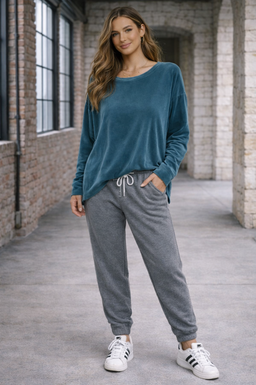 BLUZA WELUROWA GŁADKA