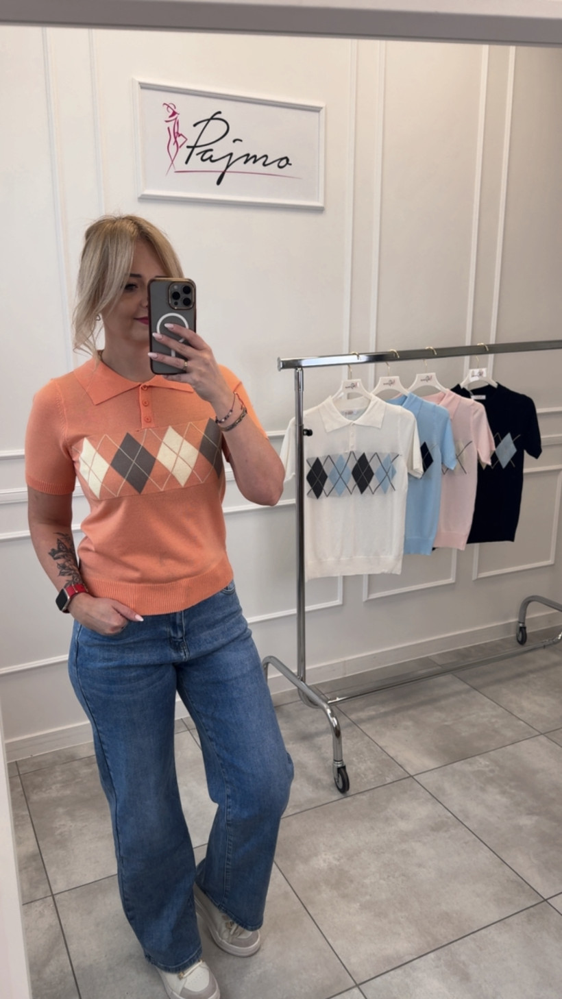 Sweter romby krótki rękaw 14262