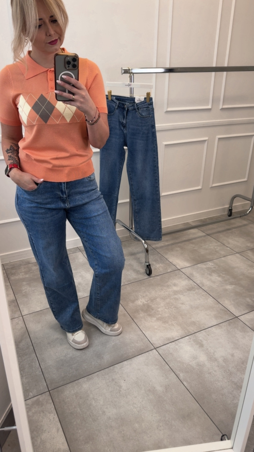 Jeansy szeroka nogawka 14320