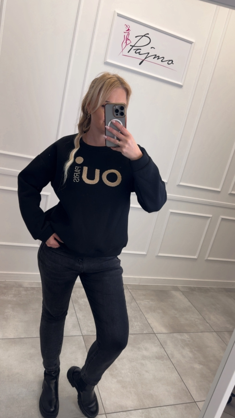 Czarna bluza ocieplana 14178