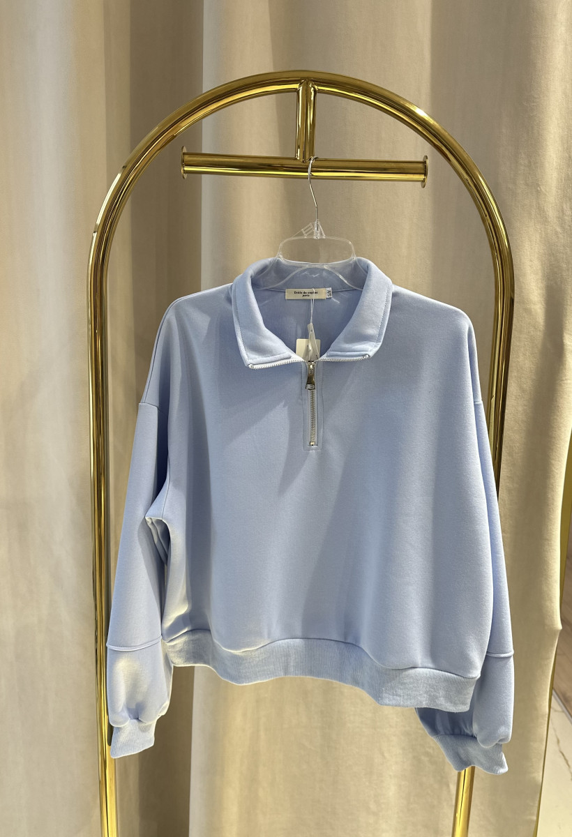 DROLE BLUZA KOŁNIERZ BŁĘKIT