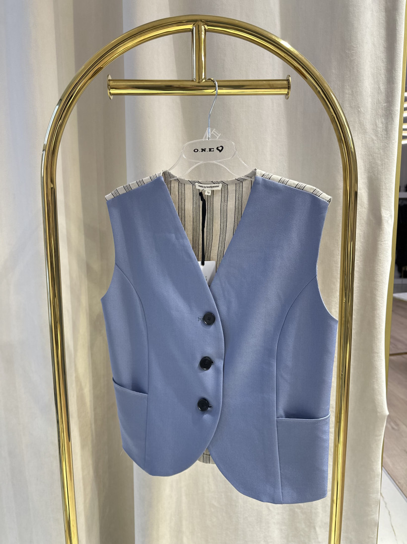 L&P KAMIZELKA BŁĘKIT TYŁ W PASKI