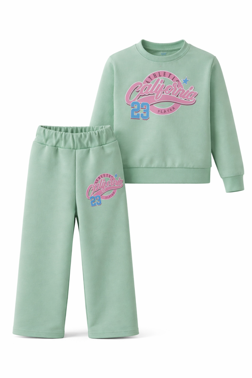 W Komplet bluza i szwedy CALIFORNIA 2189-MIĘTA