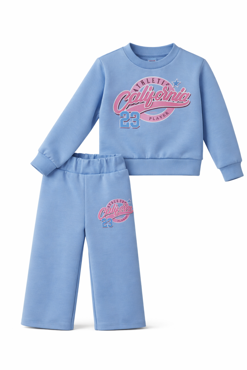 W Komplet bluza  i szwedy CALIFORNIA 2189-BABY BLUE