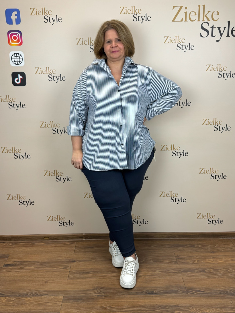 Italia nr 8 - Koszula w paski - 27996/17996 - czarny-granat