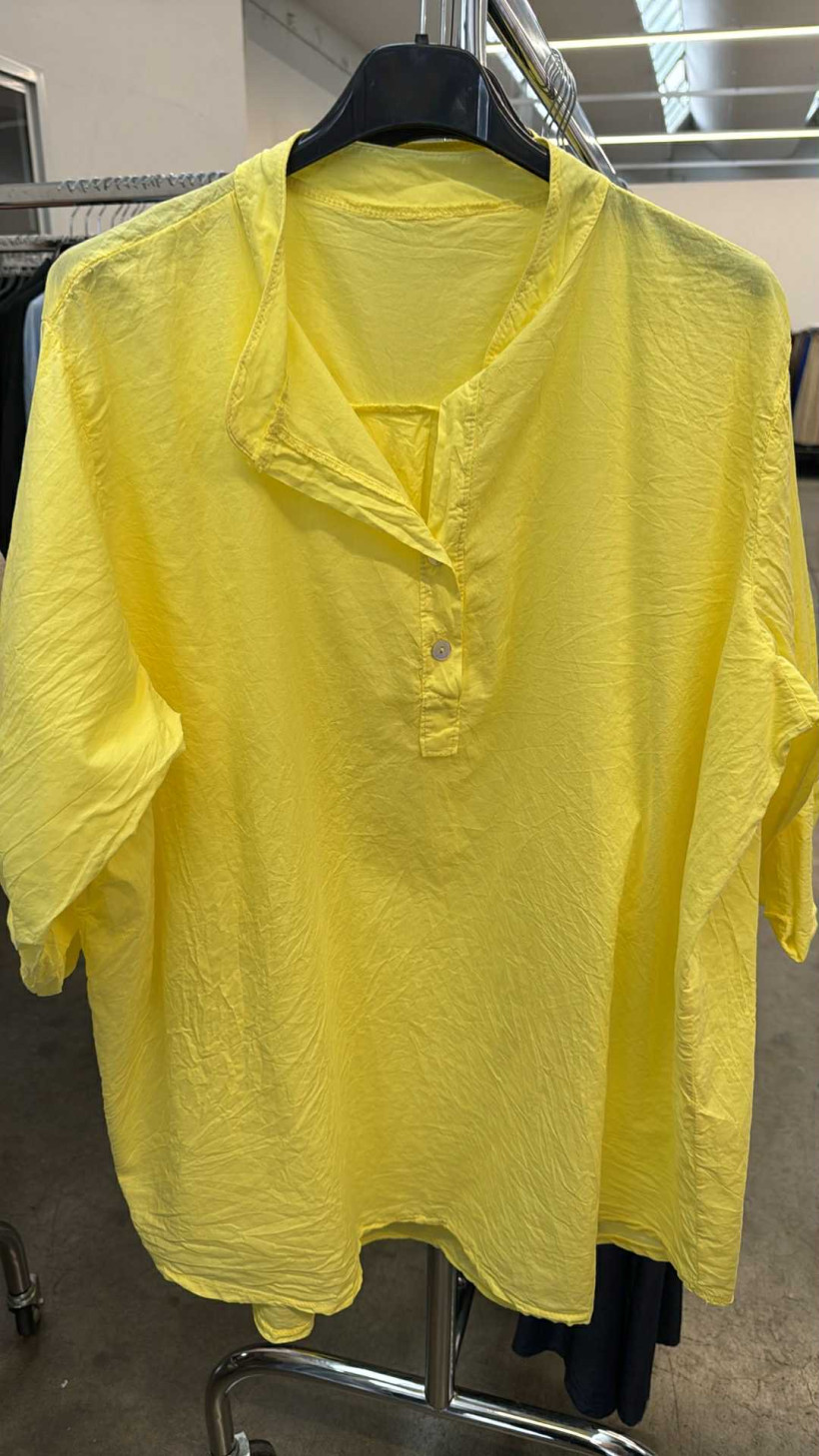 Italia nr 8 - Koszula jednokolorowa bawełniana - 6533 - żółta