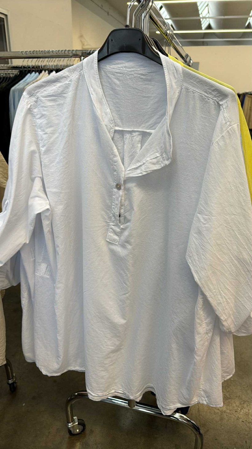 Italia nr 8 - Koszula jednokolorowa bawełniana - 6533 - biała