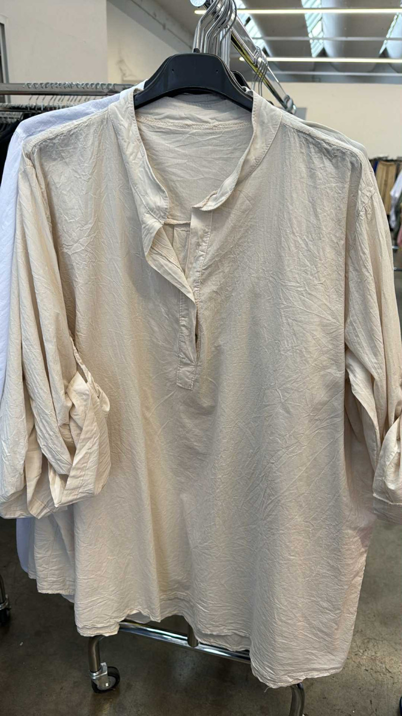 Italia nr 8 - Koszula jednokolorowa bawełniana - 6533 - beżowa