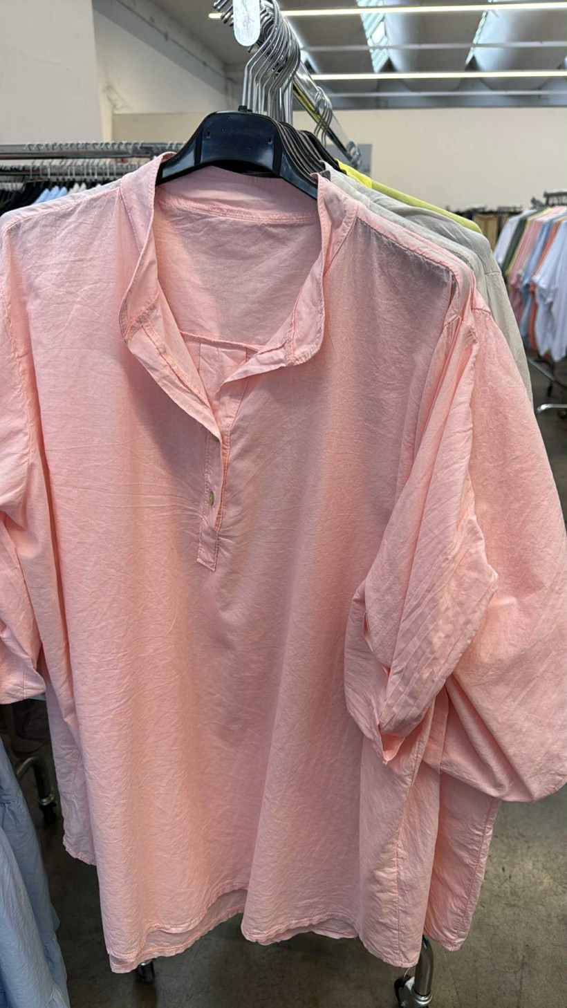 Italia nr 8 - Koszula jednokolorowa bawełniana - 6533 - różowa