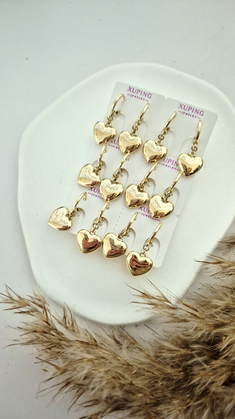 Kolczyki serca na kole