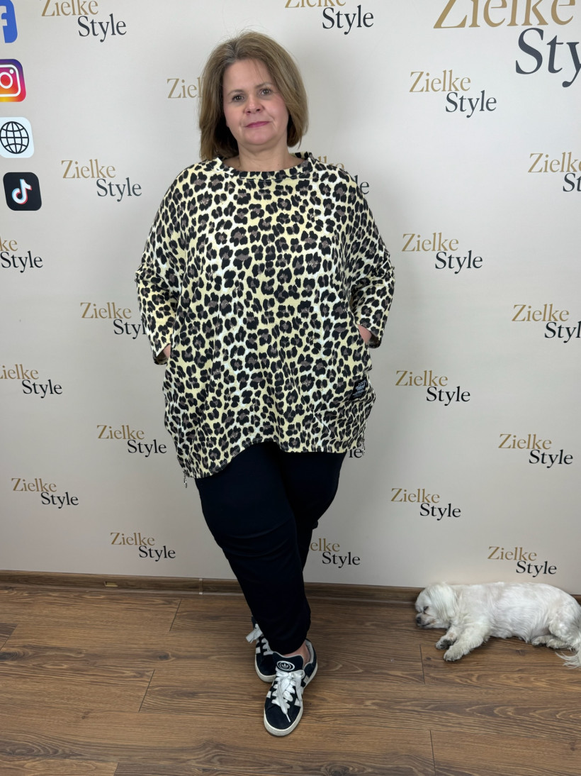 Italia nr 8 - Tunika z zamkami, wzór panterka - P28329