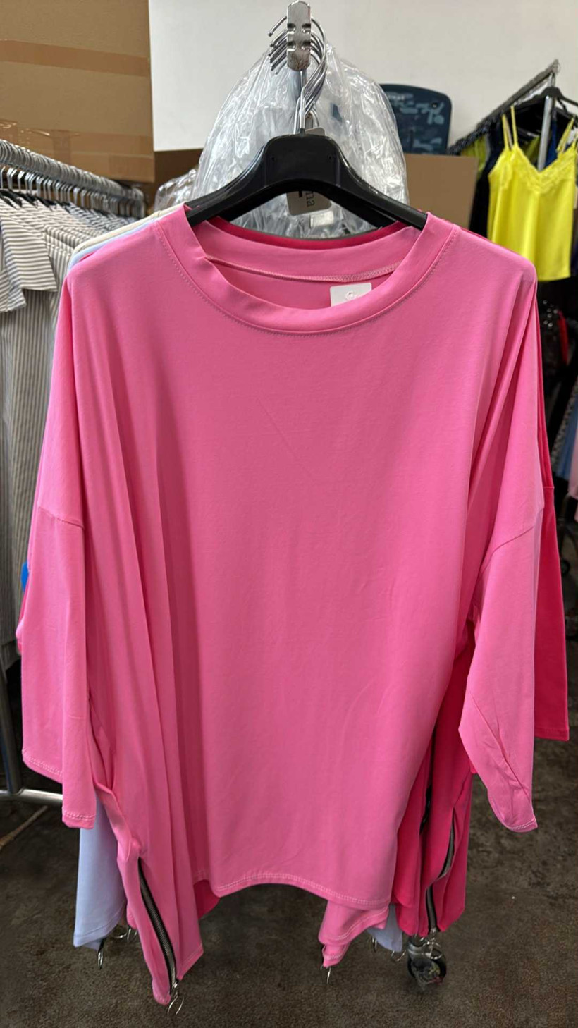 Italia nr 8 - Tunika gładka z zamkami - 28329 - róż 