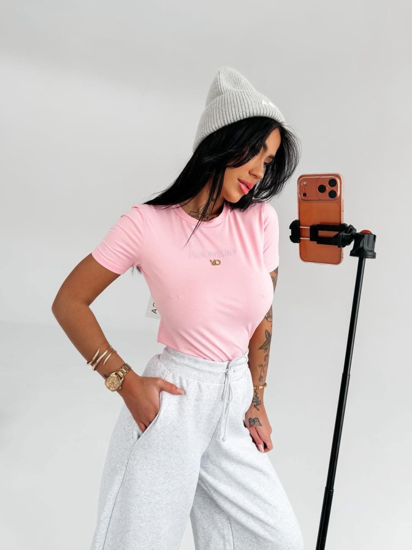 T-shirt damski  Ola Voga  Siena - puder róż