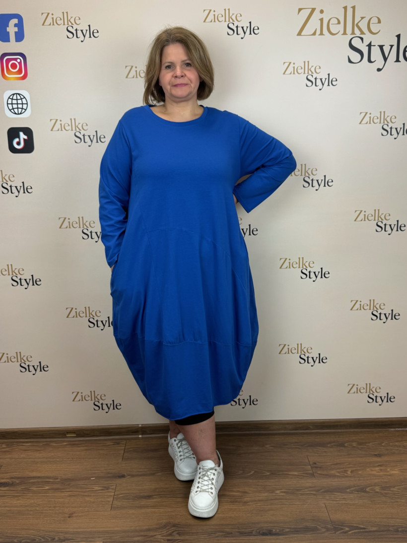 Italia nr 8 - Sukienka jednokolorowa - bombka Wł.25286 - chaber