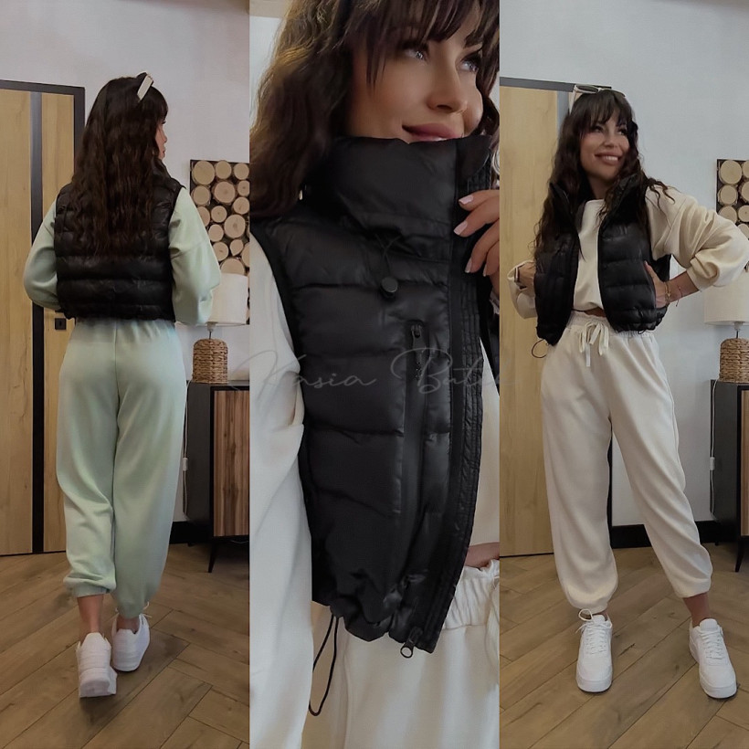 Kamizelka Bawełniana I8 Fashion Ściągacz Czarna