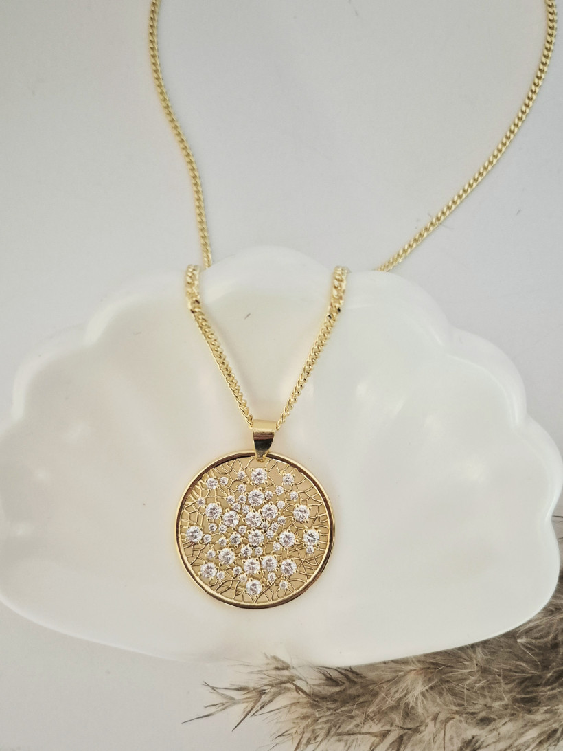 Naszyjnik koło z jasną cyrkonią