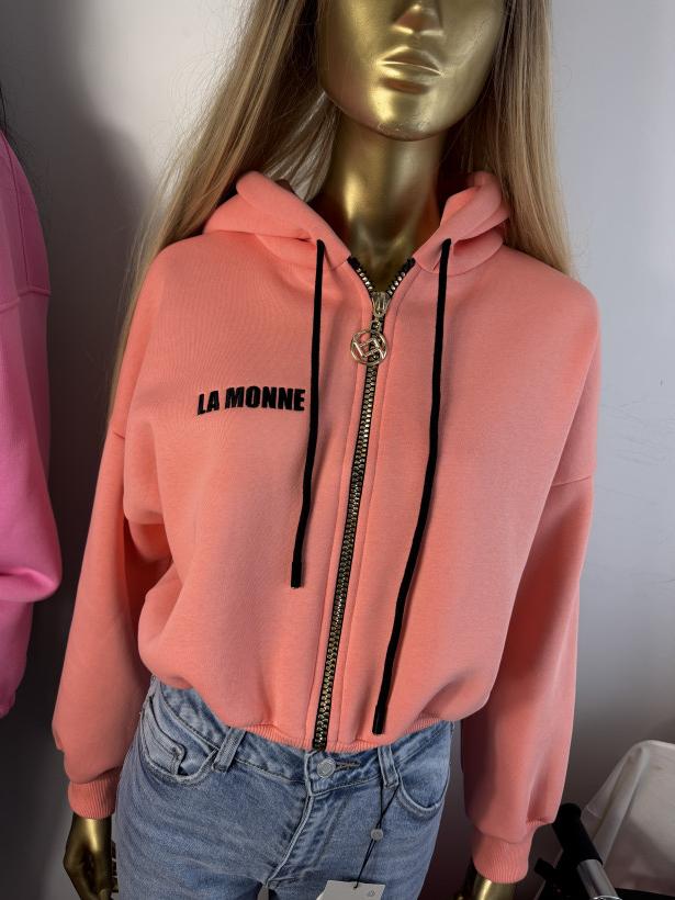 Bluza La Monne Zip - broskwinia 