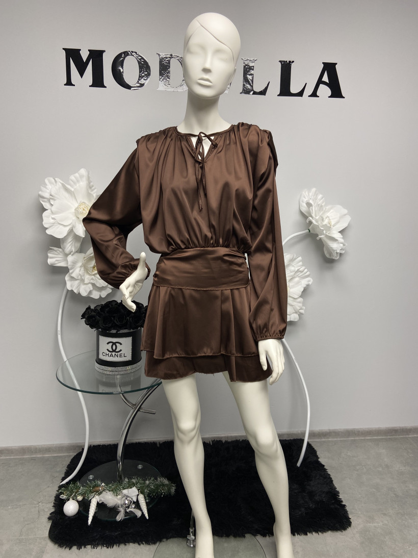 Kombinezon 1714 satynowy, długi rękaw