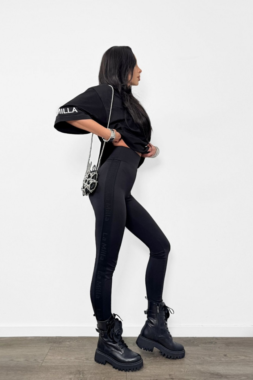 Legginsy La Milla z taśmą  - czarne 