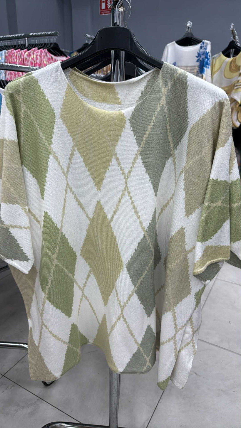 Italia nr.8 - Sweter romby - 1569 - oliwka