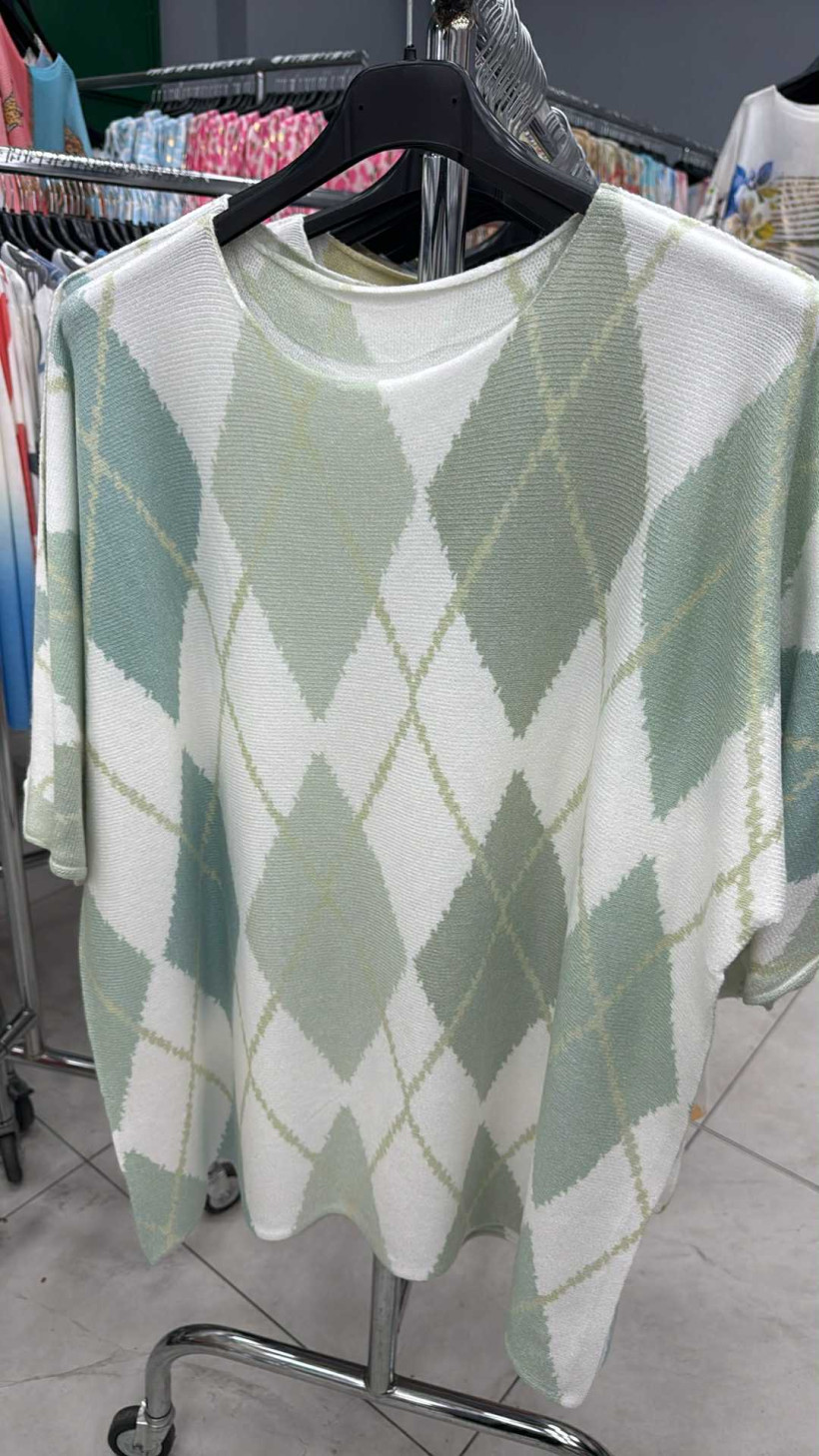 Italia nr.8 - Sweter romby - 1569 - mięta