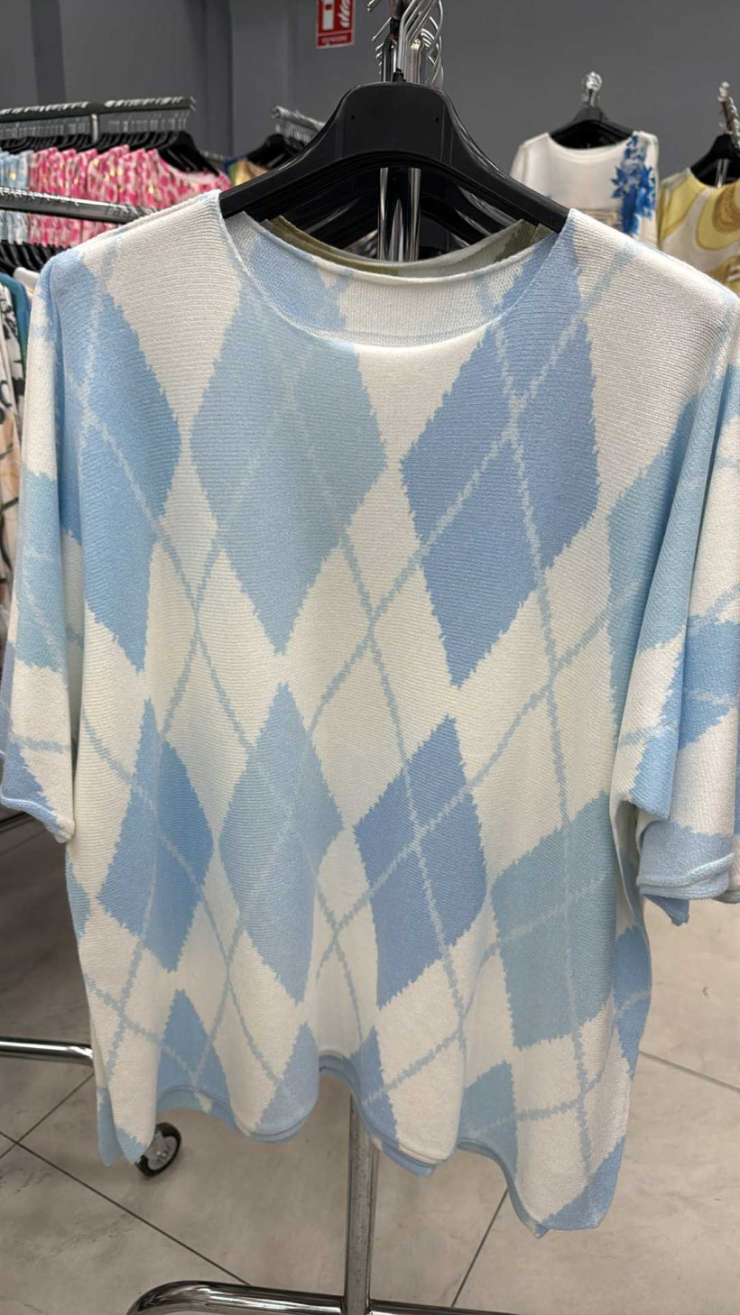 Italia nr.8 - Sweter romby - 1569 - niebieski  