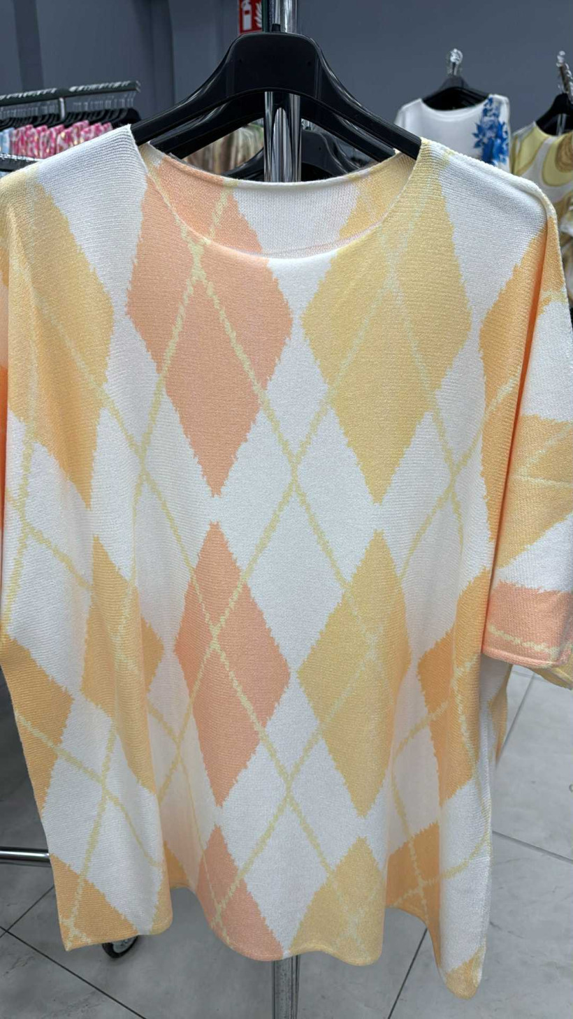 Italia nr.8 - Sweter romby - 1569 - żółty