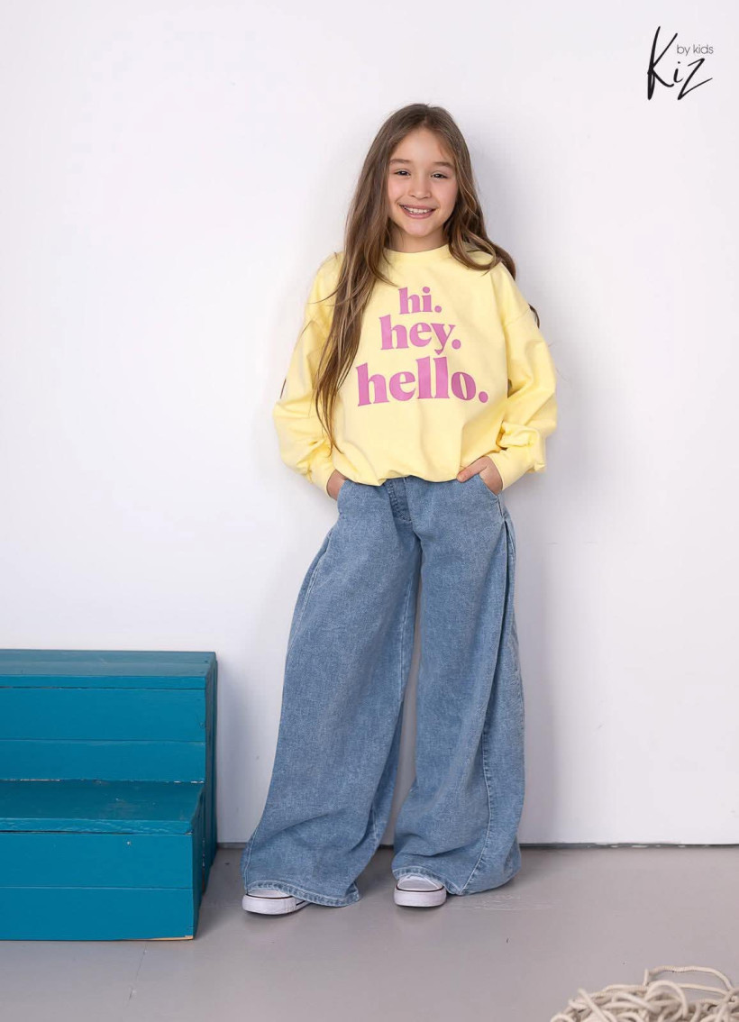 BLUZA OVER  HI HEY HELLO  ŻÓŁTA  KIZ