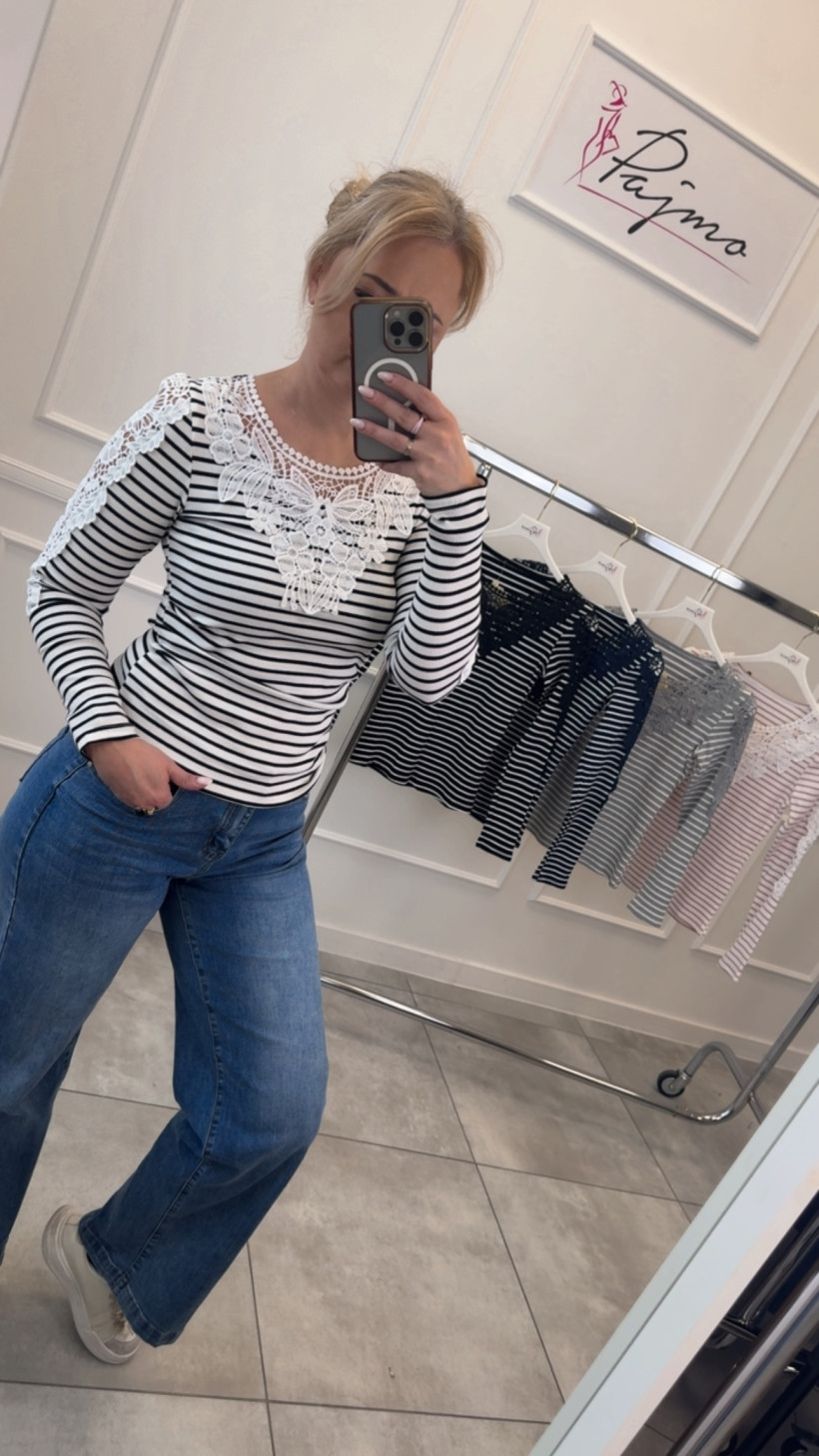 Bluzka paski haftowana 14294