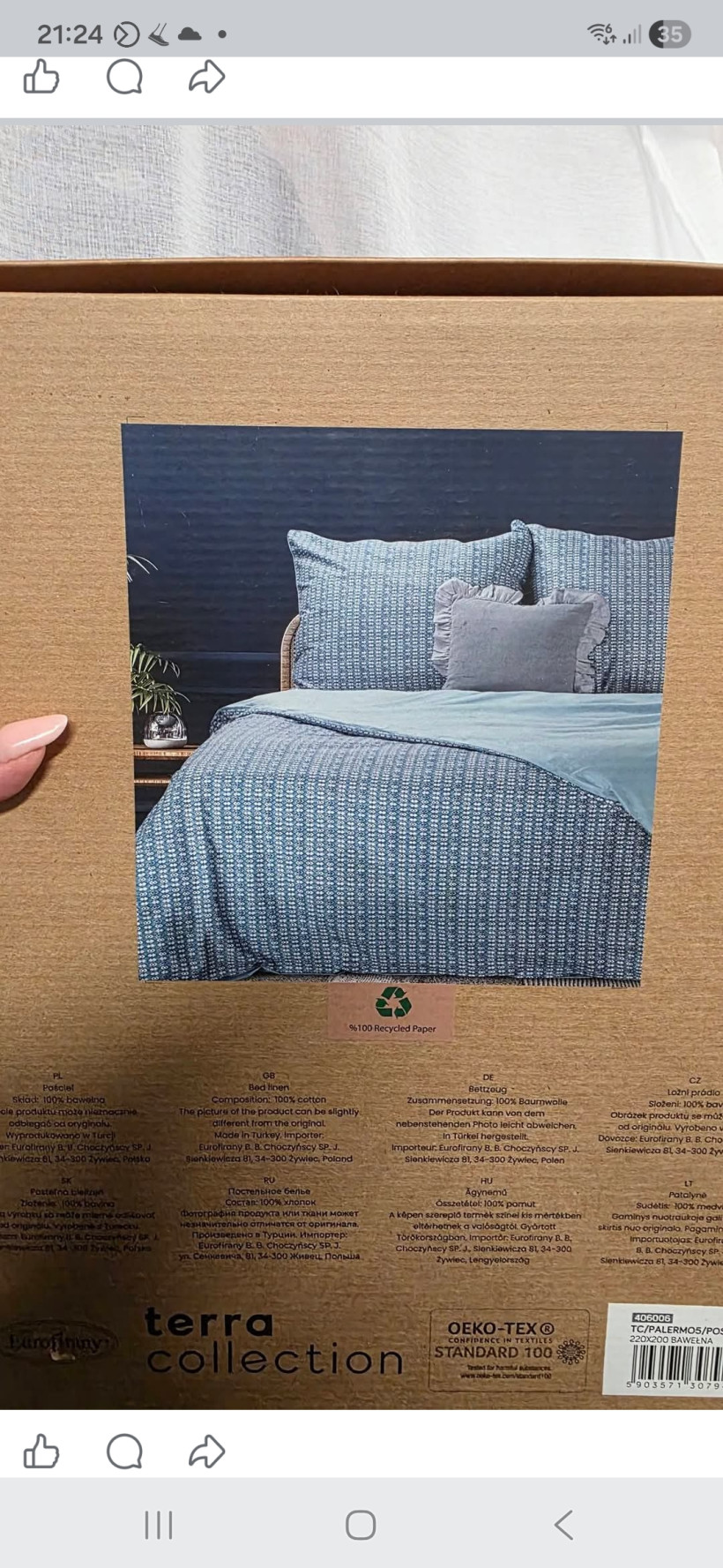 Pościel 220x200 2x 70x80 Bawełniana Eurofirany 