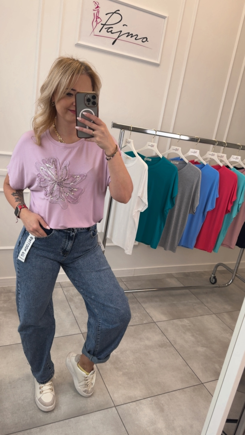 Bluzka kwiat perełki 14303