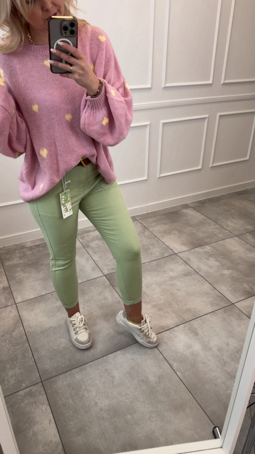 Spodnie pistacjowe M sara 14328