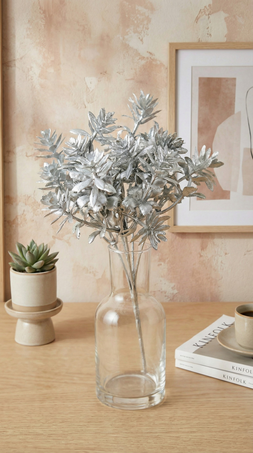 Gałązka dekoracyjna 24cm srebrna