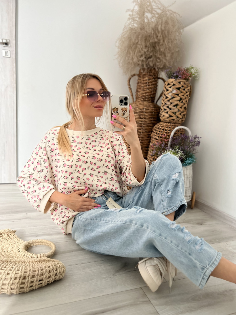 Bluzka masełko w kwiatki