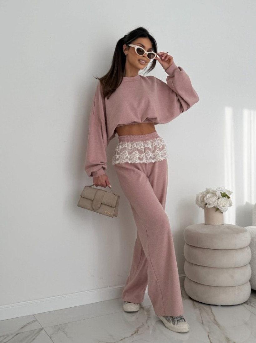 GLAM KOMPLET RÓŻ KORONKA