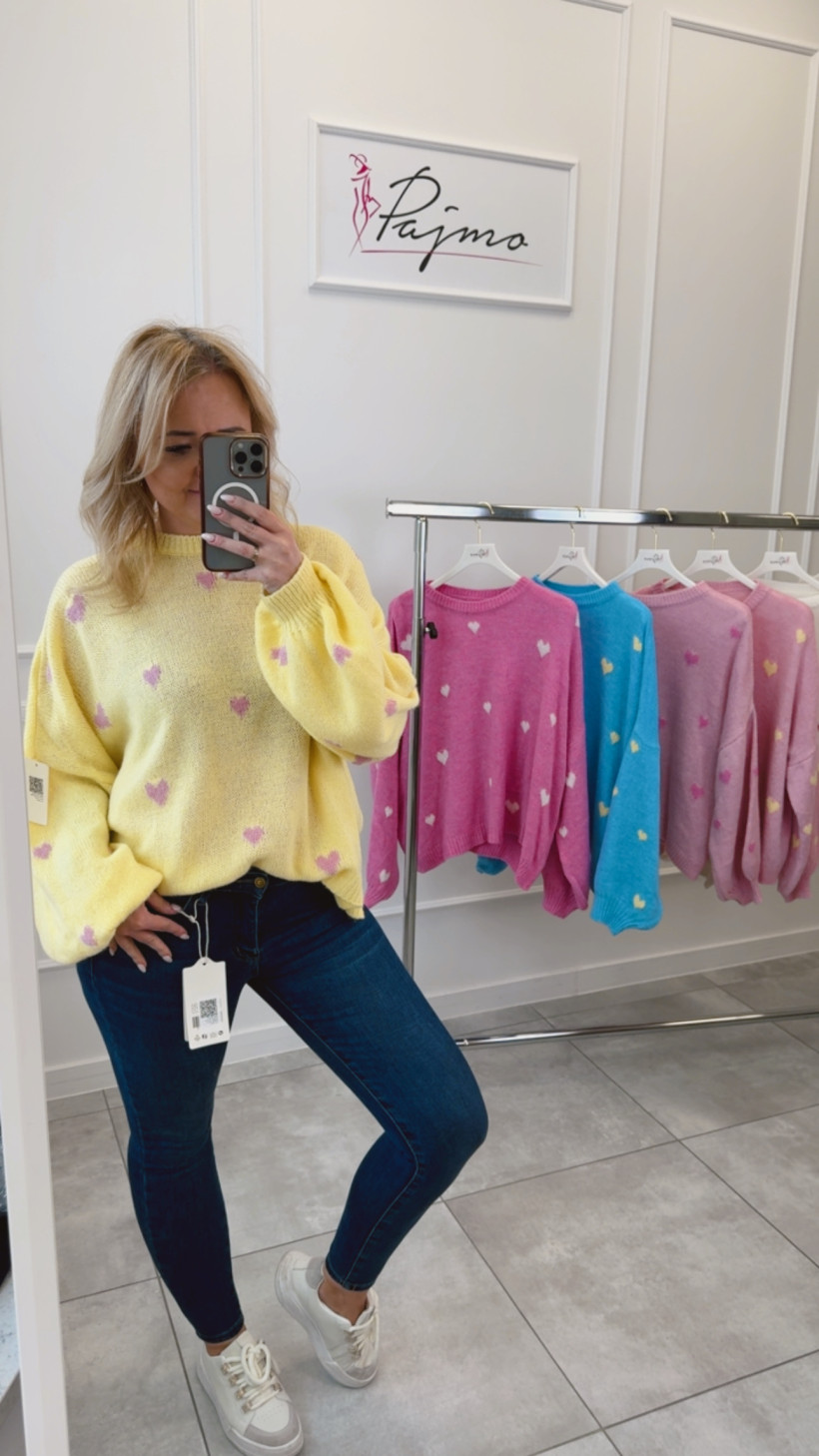 Sweter oversizowy serca 14327