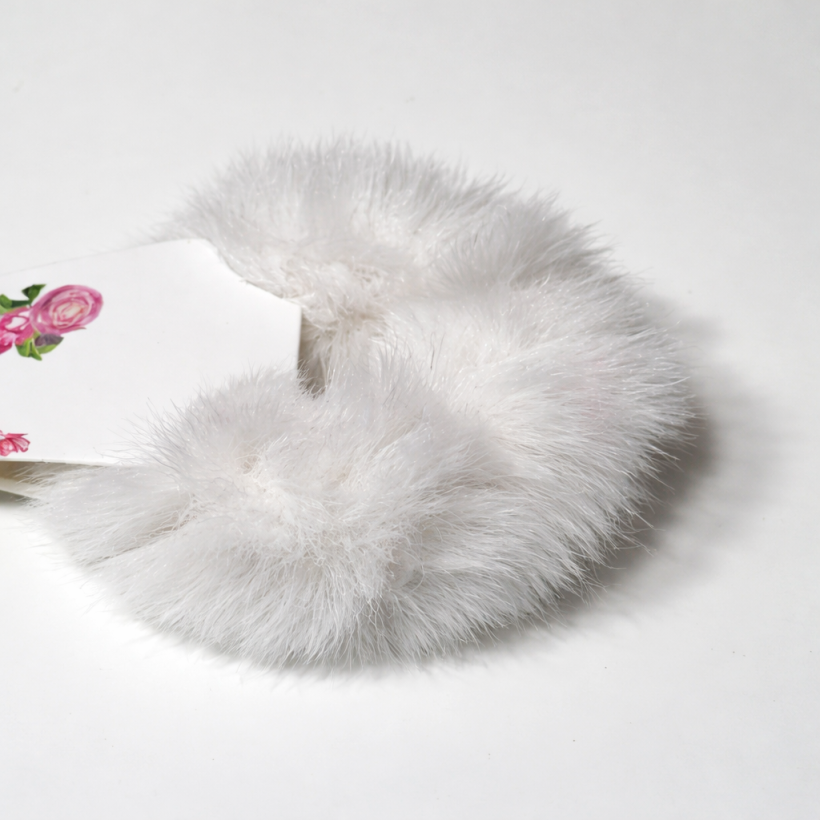 Gumka do włosów puszysta – off-white (biel nieidealna)