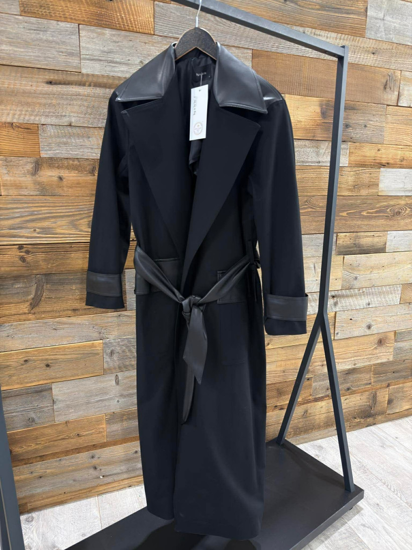 By o la la..! płaszcz z dodatkiem ekoskóry