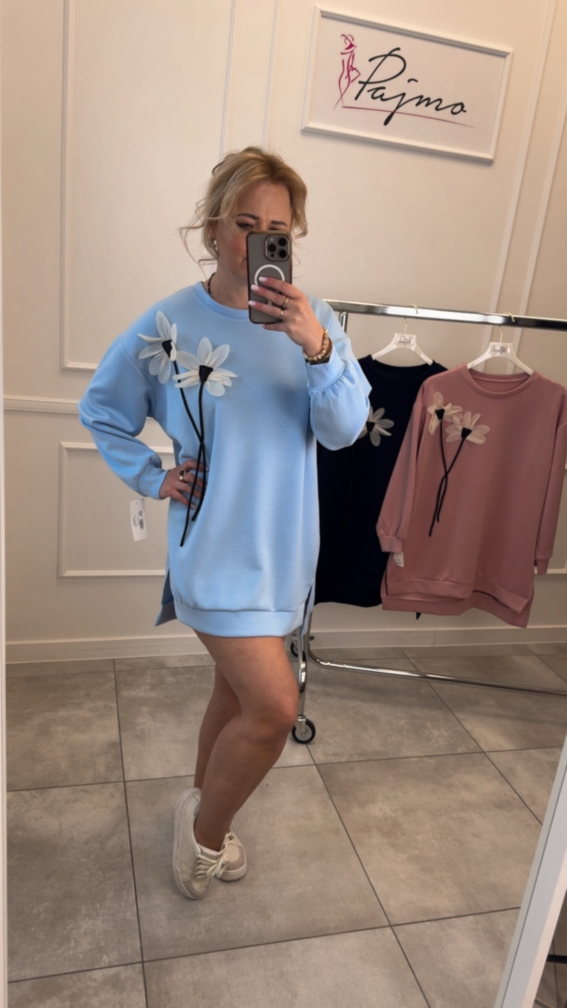 Sukienka dresowa kwiaty 14362