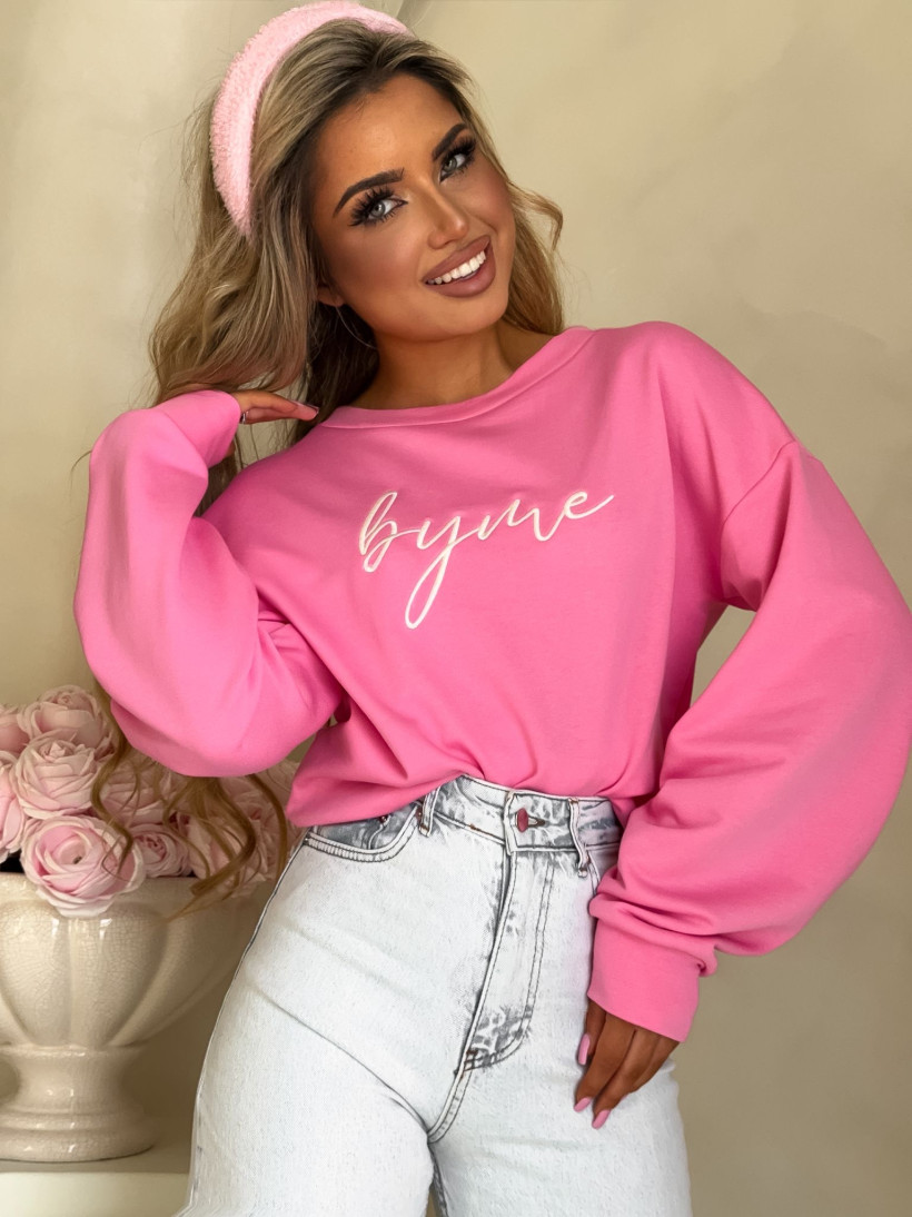 Bluza By Me  Logo dresowa - róż 