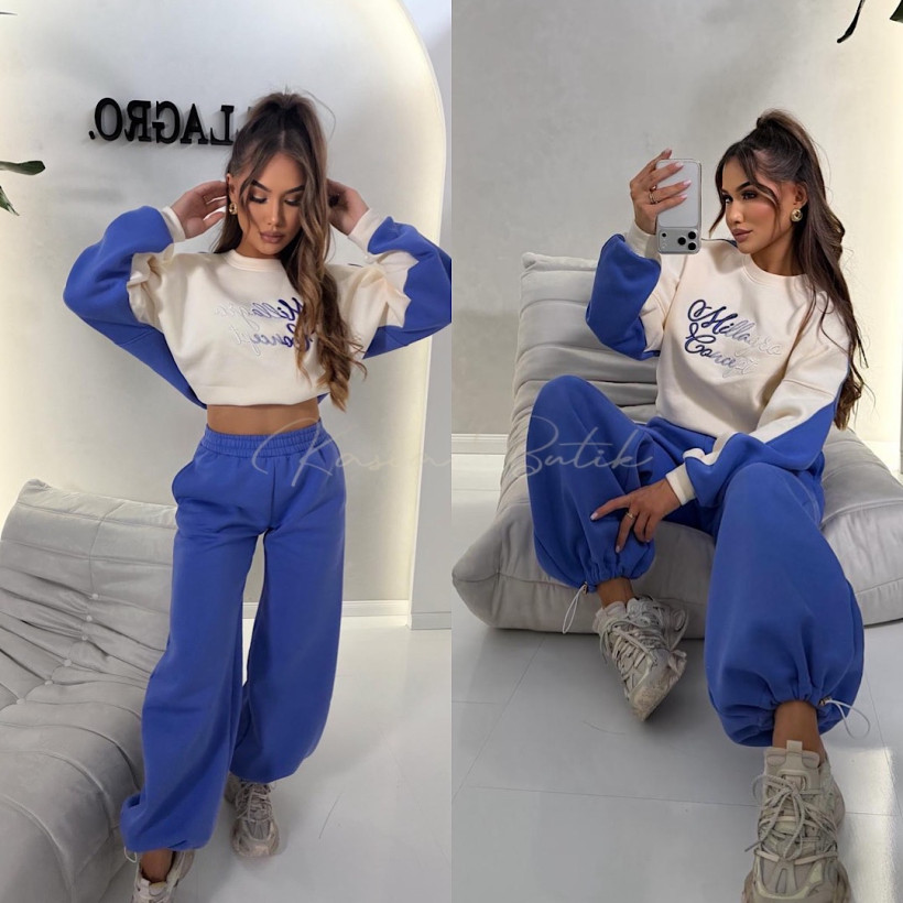 Komplet Bawełniany Millagro Concept Kobaltowo-Kokosowy