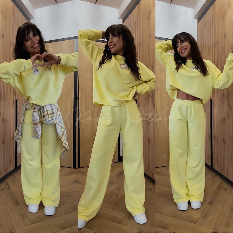 Komplet Bawełniany Luxure Marbi Pastelowy Zółty