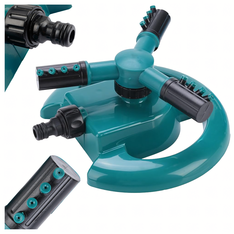 Zraszacz Ogrodowy Obrotowy 360° Trójramienny do Nawadniania Trawnika Ogrodu
