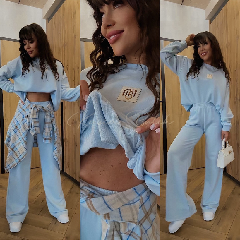 Komplet Bawełniany Luxure Marbi Baby Blue