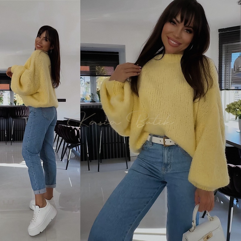 Sweterek Chmurka Pastelowy Żółty 